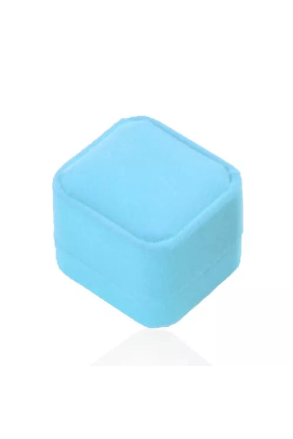 Ring Boxes Velvet Wedding Delicate Jewelry Earring Showcase Gift Case Storage Organizer *-sky blue