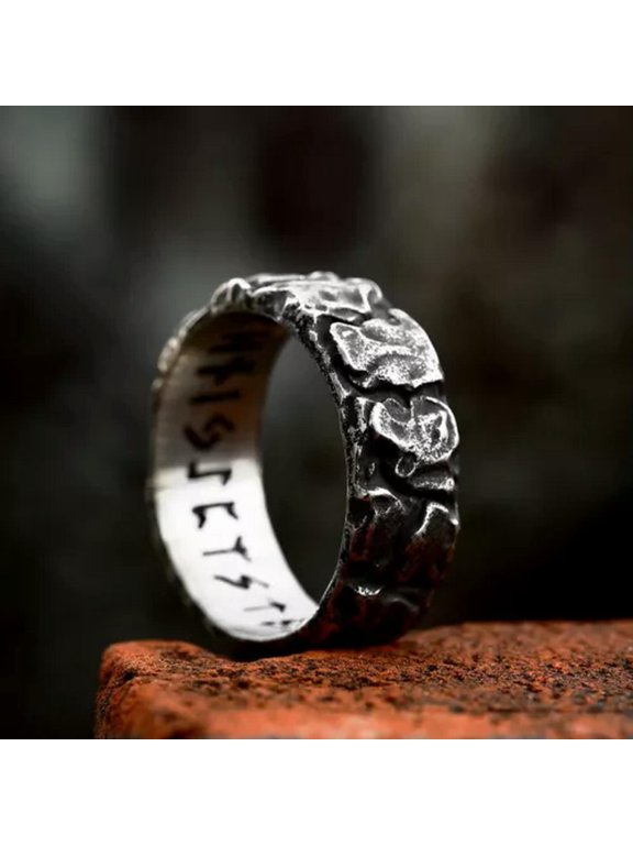 Nordic Viking Letter Vintage Personalized Stainless Steel Rings Sizes 7-13-13