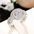 thumbnail image 1 of K-KED Romantic 925 Silver Wedding Ring Women Cubic Zircon Delicate Jewelry Sz 6-10-8, 1 of 6