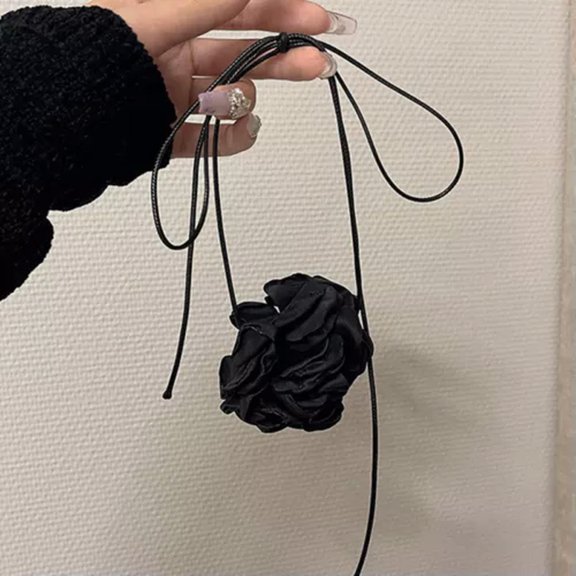 K-KED Romantic Big Rose Flower Choker Necklace Women Ladies Cosplay Party Delicate Jewelry Gift-Black