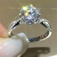 thumbnail image 1 of K-KED Round Cubic Zircon Gorgeous 925 Silver Filled Ring Women Wedding Ring Sz 6-10-10, 1 of 6