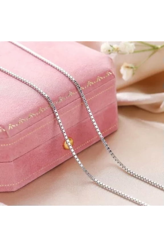 S925 Silver 50CM DIY O-Chain Box Chain Collarbone Necklace for Women-Silver #2