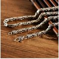 thumbnail image 1 of K-KED S925 Sterling Silver Chain Vintage Byzantine Link 4mmW Men's Necklace 22inchL, 1 of 9