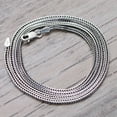 thumbnail image 1 of K-KED S925 Sterling Silver Chain Vintage Square Wheat Link 1.6mmW Men's Necklace -20in, 1 of 8