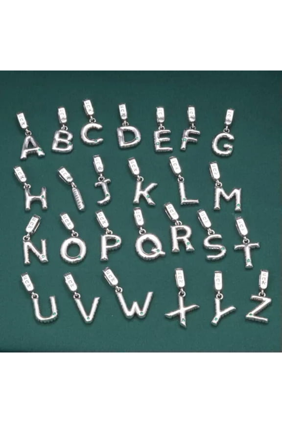 S925 Sterling Silver English Letter Pendant Vintage Fashion Pendant Pendant-O