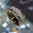 thumbnail image 1 of K-KED Shiny Crystal Zircon 18K Gold Plated Rings Womens Wedding Ring Delicate Jewelry Size 6-10-8, 1 of 6