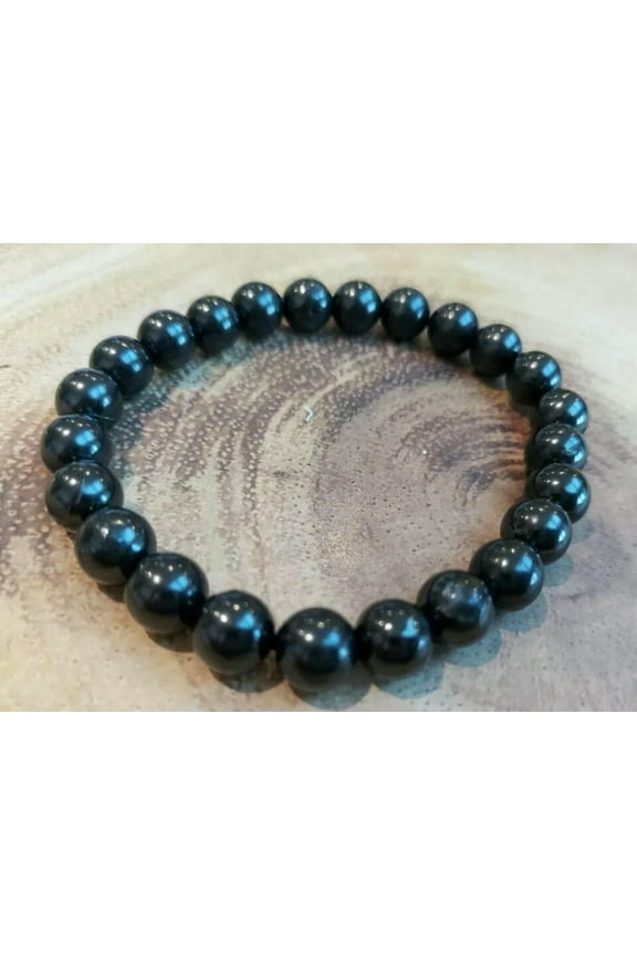 Shungite Bracelet 8 mm Beads EMF Protection Healing Crystal