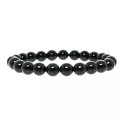 K-KED Shungite Bracelet 8mm Handmade Natural Beads Round Stretch Radiation Karelia EMF