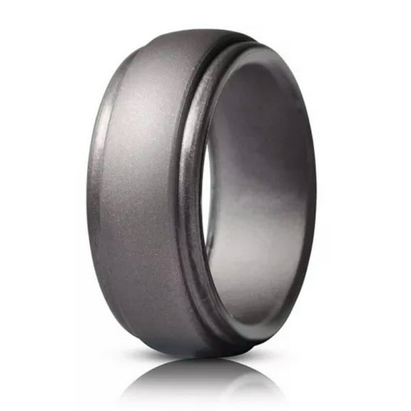 K-KED Silicone Rings Women Wedding Rubber Bands Hypoallergenic Flexible Finger Ring-dark grey-11