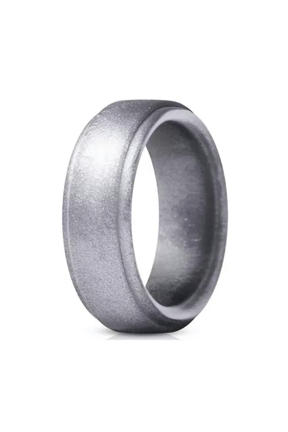 Silicone Rings Women Wedding Rubber Bands Hypoallergenic Flexible Finger Ring-silver-8
