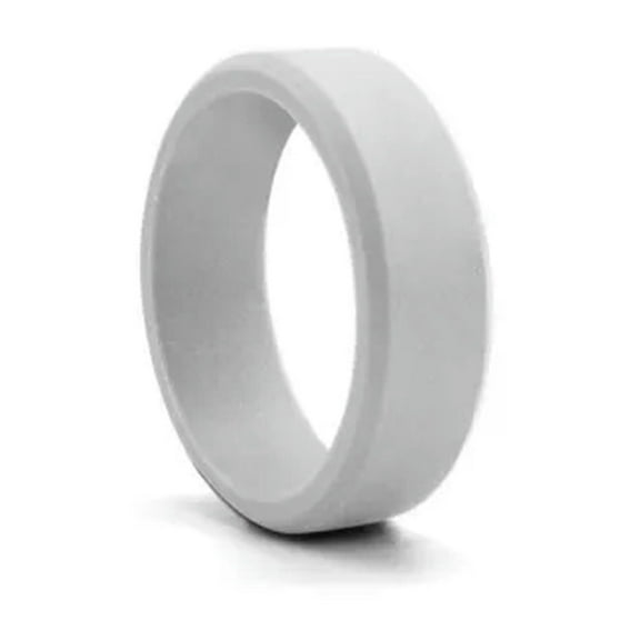 K-KED Silicone Wedding Engagement Ring for Men Women Rubber Band Gym Sport Size:7-13 !-silver-8