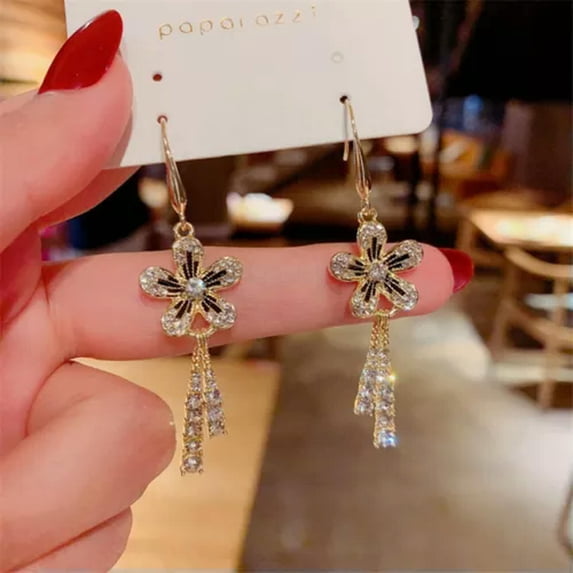 K-KED Silver Angel Wing Crystal Earrings Drop Dangle Ear Stud For Women Jewellery-Style_8