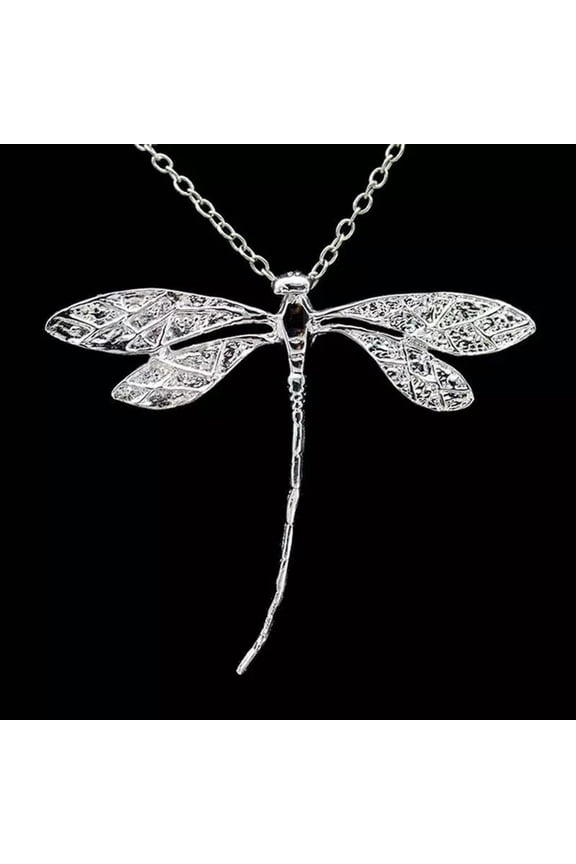 Silver Dragonfly Pendant Necklace Sweater Chain Party Delicate Jewelry Women Xmas Gift