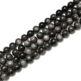 thumbnail image 1 of K-KED Silver Obsidian Smooth Round Beads Size 6mm 8mm 10mm 12mm 15.5'' Strand-8 mm, 1 of 6