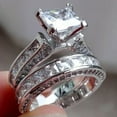 thumbnail image 1 of K-KED Simple 925 Silver Filled Wedding Rings Cubic Zirconia Women Delicate Jewelry Size 6-12-6, 1 of 6