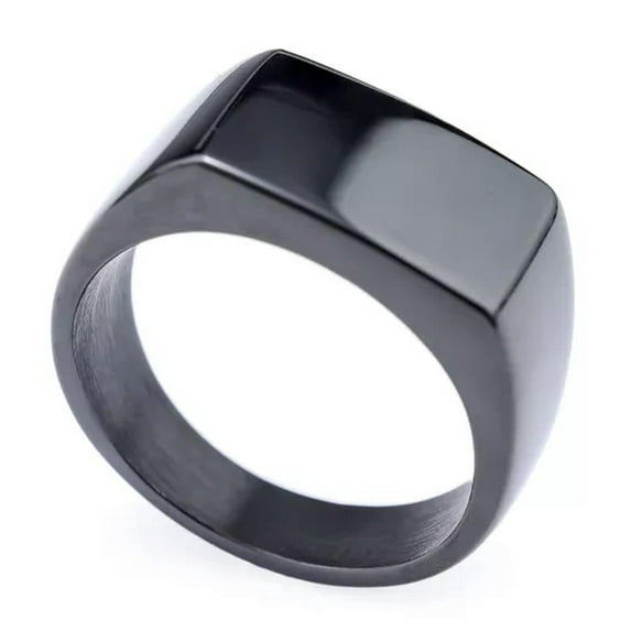 K-KED Simple And Fashionable Stainless Steel Niche Rectangular Mirror Rings Size 4-15-10-Black
