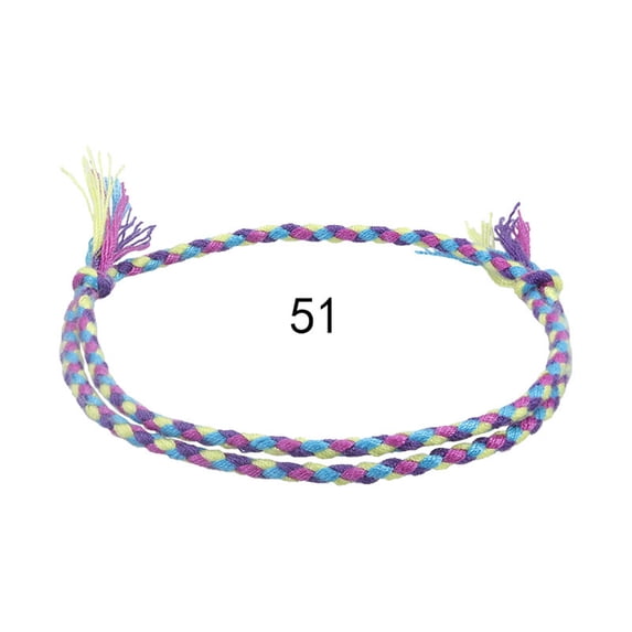 K-KED Simple Safe Buckle Four Color String Play Line Hand Woven Red Rope Bracelets-51-4PCS