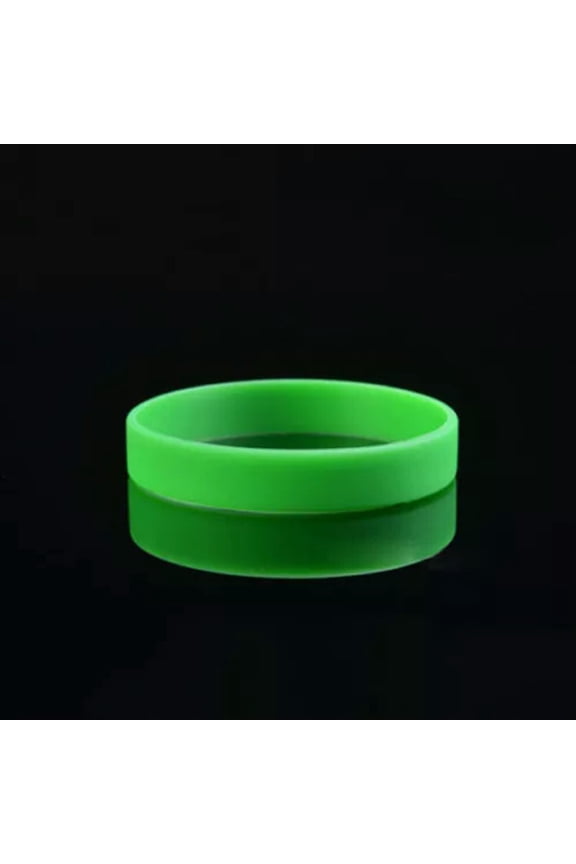 Simple Silicone Rubber Elastic Wristband Bracelet Cuff Bangle Sports Wrist Band-Light Green