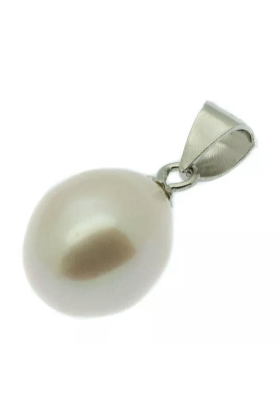 Single Pearl Pendant Necklace 8-9mm Cultured Freshwater Pearl necklace 17"