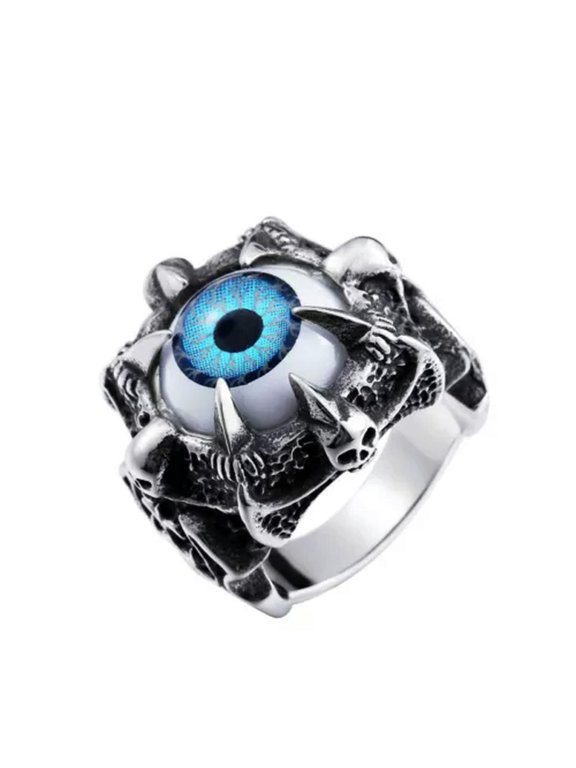 Skeleton Head Demon Eye Stainless Steel Ring Size 7-15-10