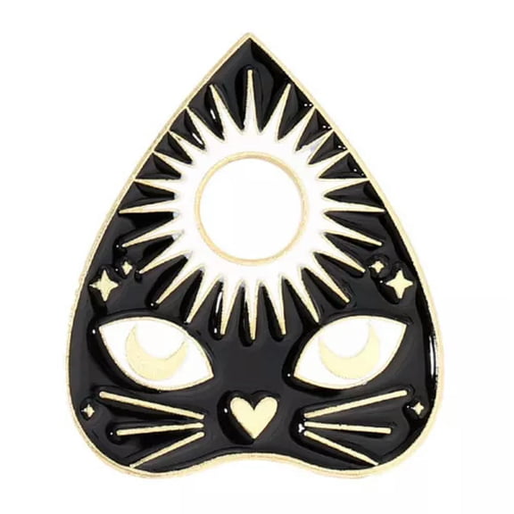 K-KED Skull Wizard Cat Brooch skull sun and moon brooch black punk brooch Lapel pi /-1