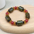 thumbnail image 1 of K-KED Smooth Natural Wrapped Agate Bucket Bead Men's Single Circle Couple Bracelet-7#, 1 of 9