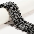 thumbnail image 1 of K-KED Snowflake Obsidian Smooth Round Beads 4mm 6mm 8mm 10mm 15.5" Strand-10 mm, 1 of 6