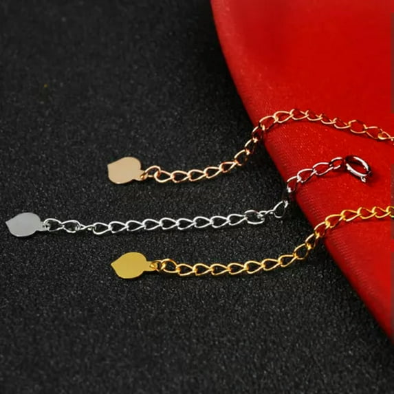 K-KED Solid 18K Yellow Gold Chain Extender Necklace Link Spring Clasp 1.2inch Length-Rose-2.3in