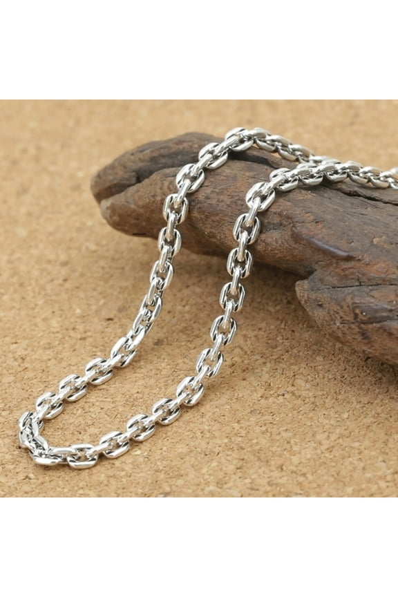 Solid 925 Sterling Silver Chain 2.5mm Rolo Oval O Link Necklace 18g/29.5inch
