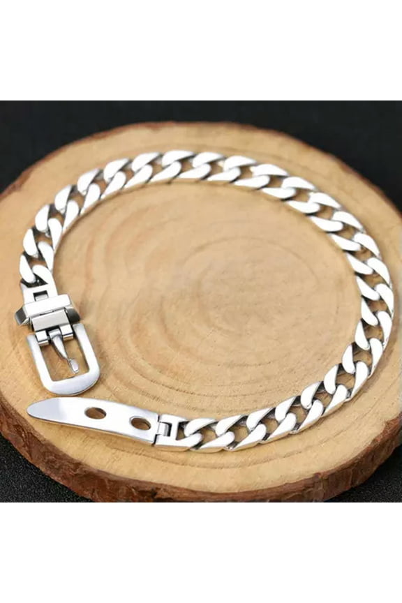 Solid 925 Sterling Silver Chain Men Women Miami Cuban Curb Link Bracelet -7mm,7.8inch,23g