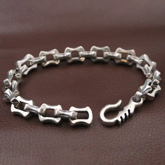 K-KED Solid 925 Sterling Silver Chain Square Cable Rolo Link Bracelet 57-58g/8.6inch