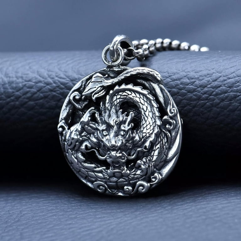 K-KED Solid 925 Sterling Silver Men Women Lucky Retro Carved 
