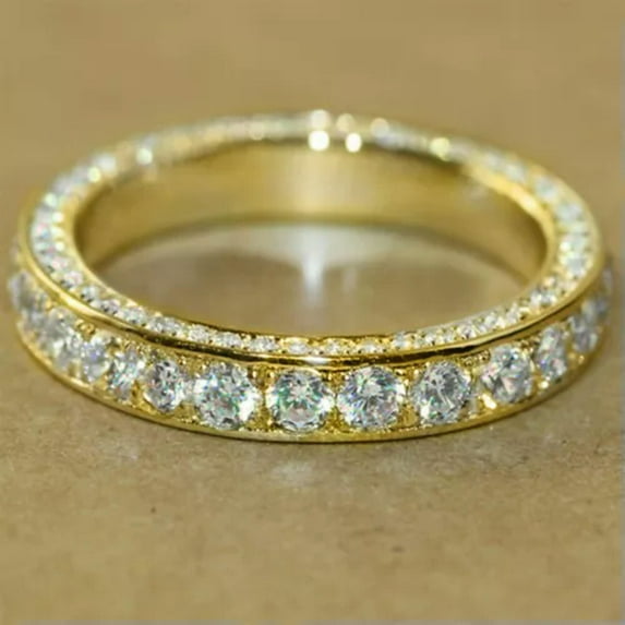 K-KED Sparkly Cubic Zircon 925 Silver Filled Ring Women Delicate Jewelry Wedding Gift Sz 6-10-7-Silver