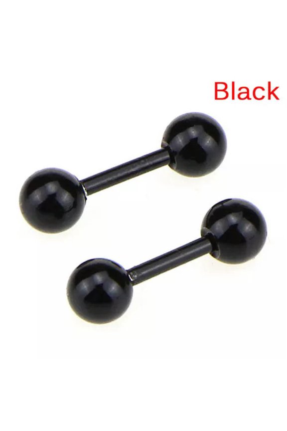 Stainless Steel Barbell Ear Cartilage Tragus Helix Stud Bar Earrings Piercing:yq-3mm-Black