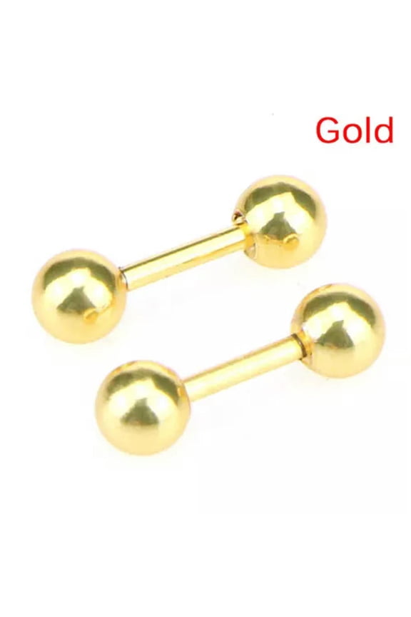 Stainless Steel Barbell Ear Cartilage Tragus Helix Stud Bar Earrings Piercing:yq-4mm-Gold