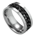 thumbnail image 1 of K-KED Stainless Steel Rotatable Ring Spinner Chain Rotable Rings Punk Reliever Men US~-Black-6, 1 of 9