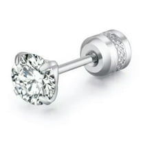 K-KED Steel Cubic Zirconia Crystal Stone Round Small Stud Earring Wedding earrings lot-silver-3mm