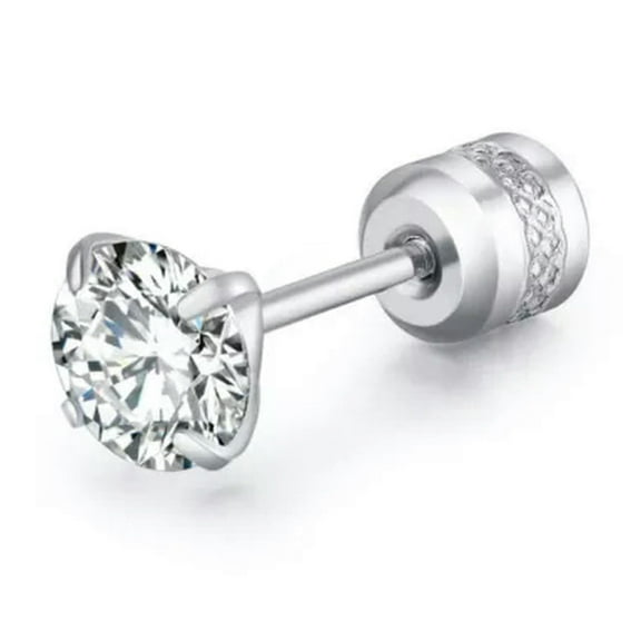 K-KED Steel Cubic Zirconia Crystal Stone Round Small Stud Earring Wedding earrings lot-silver-3mm