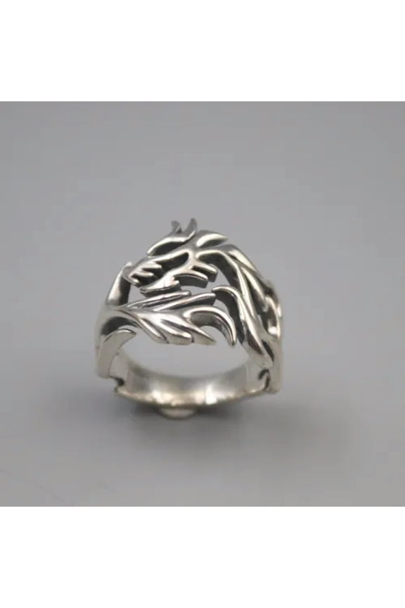 Sterling Silver 925 Ring For Men Vintage Silver Dragon Ring US Size 6.5-12-12