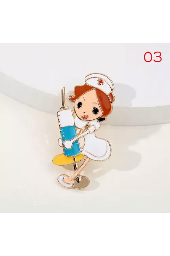 Stethoscope Shape Brooch Pin For Doctor Nurse Lapel Badge Delicate Jewelry Gift-C