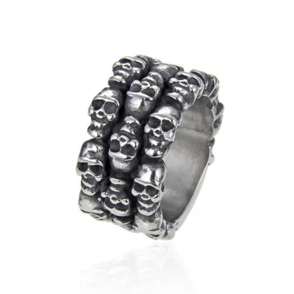 K-KED Strong and Domineering Personalized Skull Men's Stainless Steel Rings Size 8-13-8