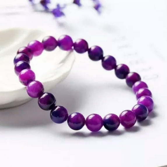 K-KED Sugilite 8mm Round Beaded Healing Balance Reiki Women Men stretchy Bracelet Gift