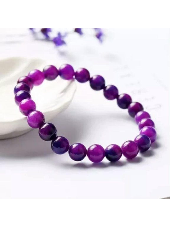 Sugilite 8mm Round Beaded Healing Balance Reiki Women Men stretchy Bracelet Gift