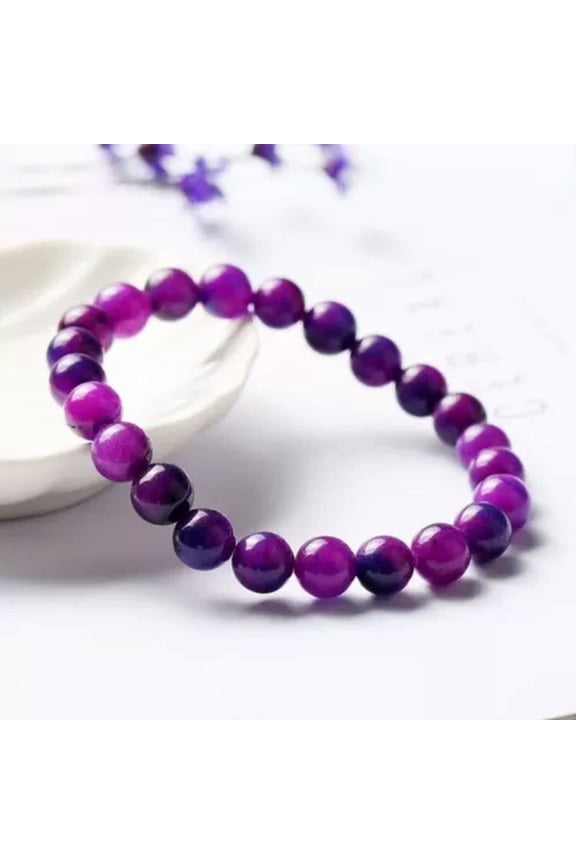 Sugilite 8mm Round Beaded Healing Balance Reiki Women Men stretchy Bracelet Gift