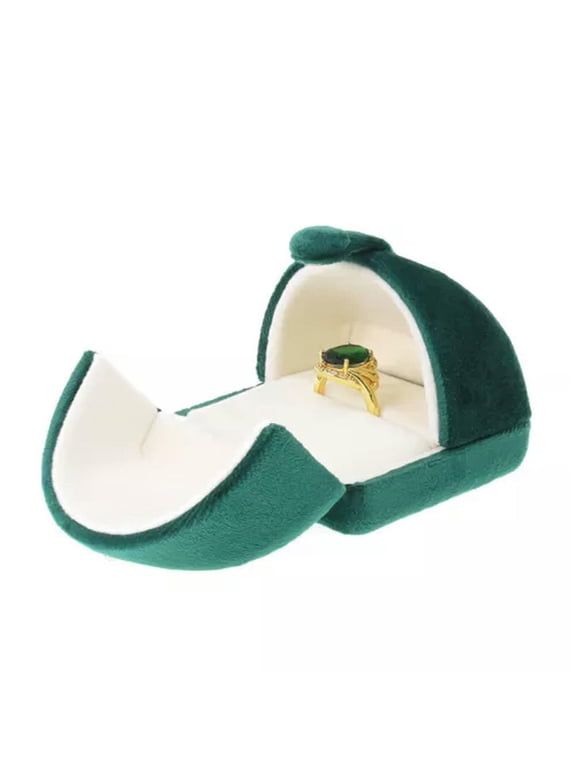 Super Soft Ring Box Gold Velvet Snap Double Button Delicate Jewelry Box Green Display Box-Ring Box-7.5*6.5*5mm