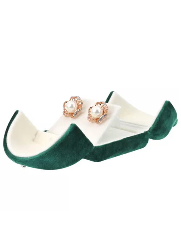 Super Soft Ring Box Gold Velvet Snap Double Button Delicate Jewelry Box Green Display Box-Small Pendant Box-7.5*6.5*5mm