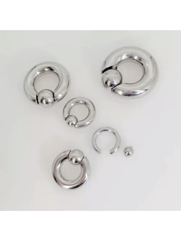 Surgical Steel Big Captive Bead Ring Ball Close Ring PA Ear Ring Prince Jewelry-8G(3mm)*14mm*6mm
