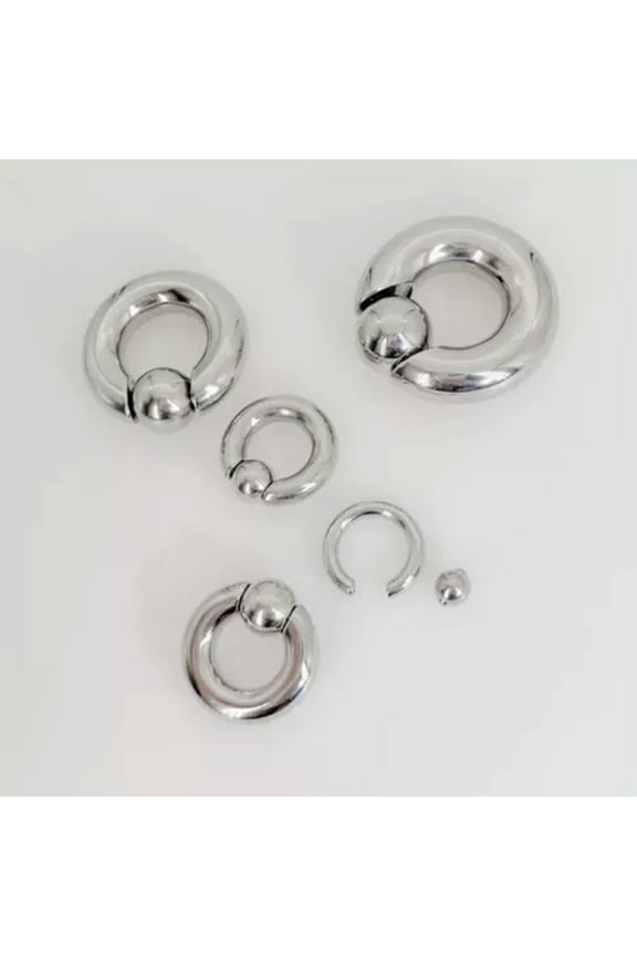 Surgical Steel Big Captive Bead Ring Ball Close Ring PA Ear Ring Prince Jewelry-8G(3mm)*14mm*6mm