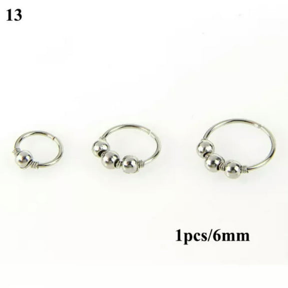 K-KED Surgical Steel Nose Ring Septum Clicker Hinge Segment Ear Helix Tragus Ring Hoop-5-8mm