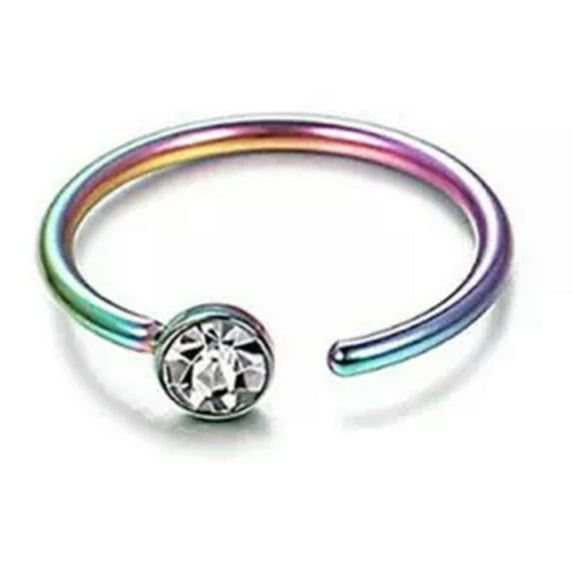 K-KED Surgical Steel Nose Ring Septum Clicker Hinge Segment Ear Helix Tragus Ring Hoop-L-8mm